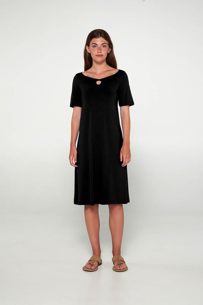 Γυναικεία Φόρεμα με Κοντό Μανίκι VAMP 95% ΒΙΣΚΟΖΙ – 5% ΕΛΑΣΤΑΝ 20512