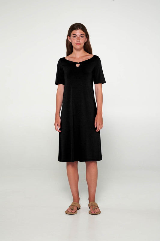 Γυναικεία Φόρεμα με Κοντό Μανίκι VAMP 95% ΒΙΣΚΟΖΙ – 5% ΕΛΑΣΤΑΝ 20512