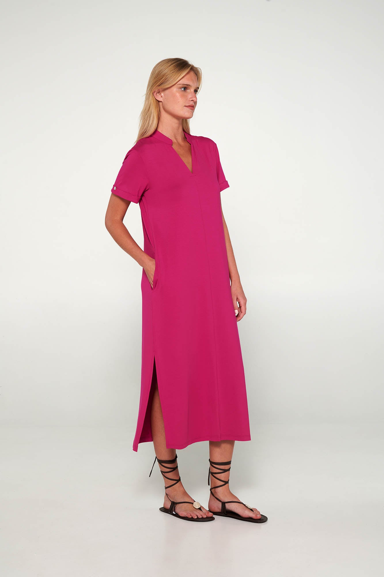 Γυναικεία Φόρεμα με Κοντό Μανίκι VAMP 95% ΒΙΣΚΟΖΙ – 5% ΕΛΑΣΤΑΝ 20511