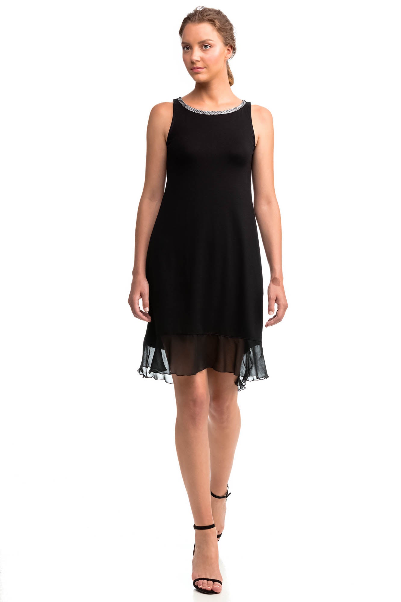 Vamp - Αμάνικο Φόρεμα με Βολάν 14515 BLACK