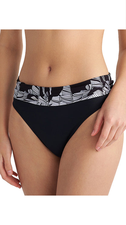 BLU4U ΓΥΝΑΙΚΕΙΟ HIPSTER ΜΠΙΚΙΝΙ BOTTOM 24365013 BLACK LEAVES ΜΑΥΡΟ