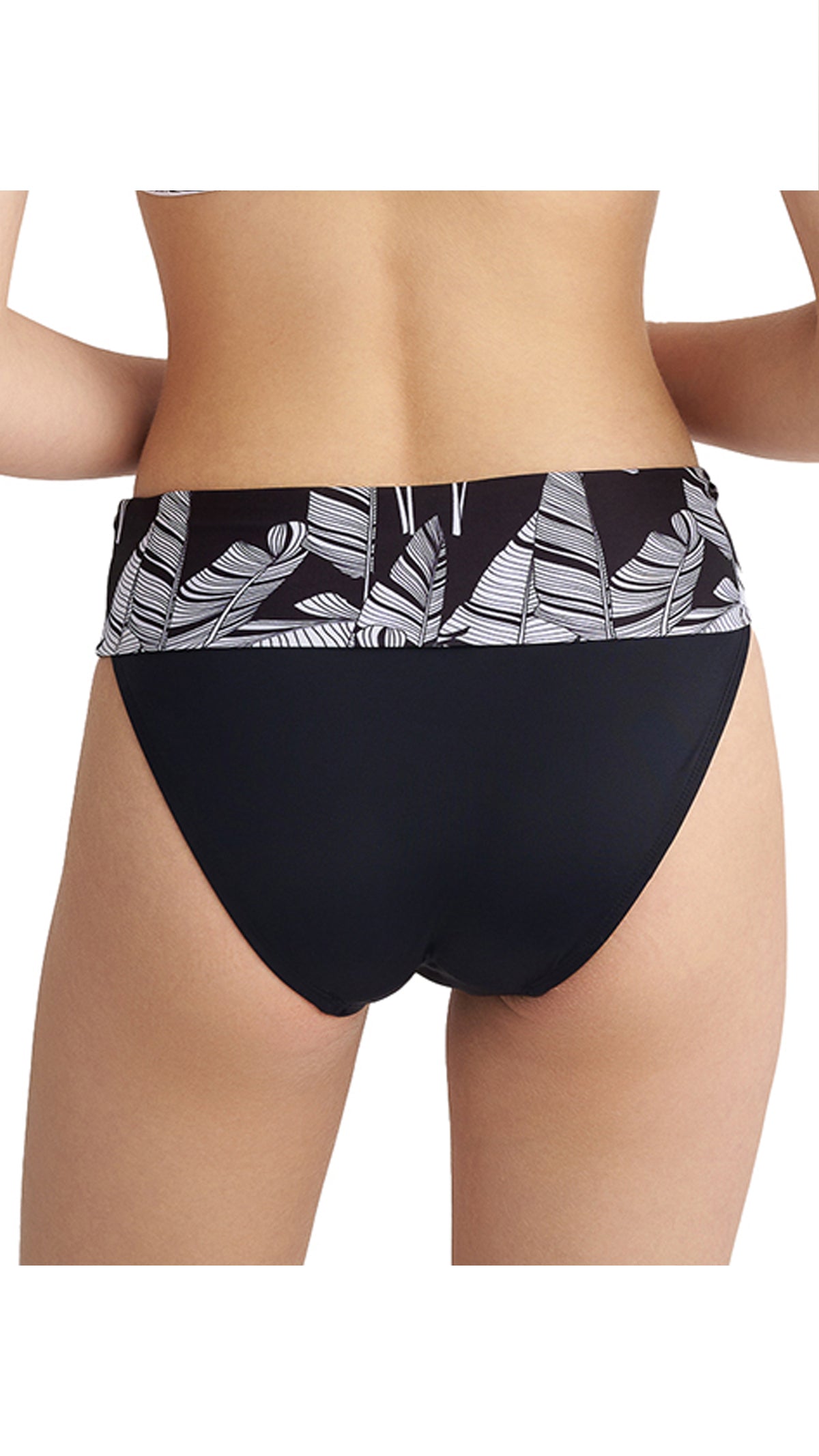 BLU4U ΓΥΝΑΙΚΕΙΟ HIPSTER ΜΠΙΚΙΝΙ BOTTOM 24365013 BLACK LEAVES ΜΑΥΡΟ