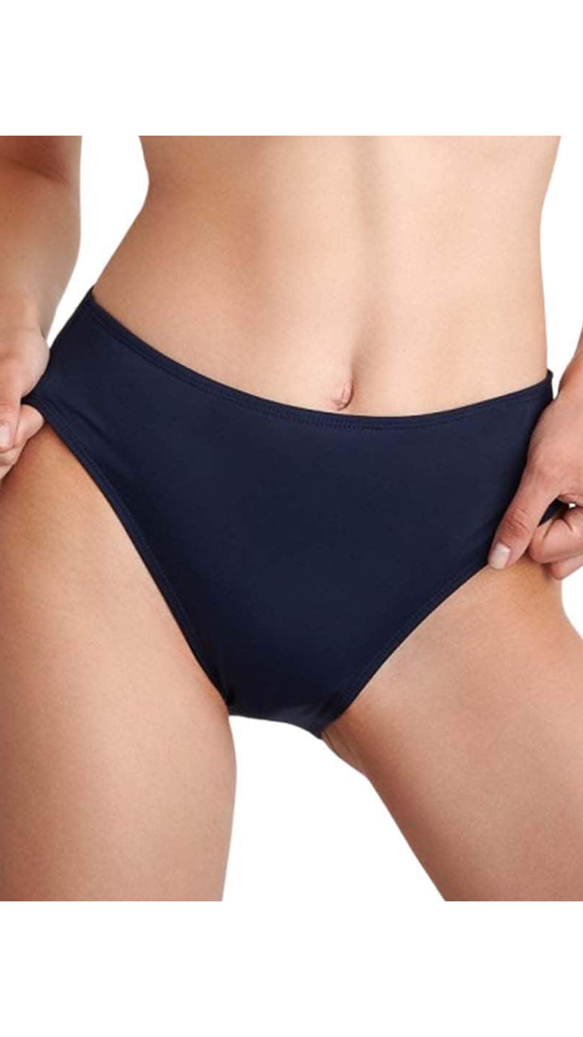 BLU4U ΓΥΝΑΙΚΕΙΟ ΨΗΛΟΜΕΣΟ ΜΠΙΚΙΝΙ BOTTOM 24365089 FASHION SOLIDS ΜΑΥΡΟ