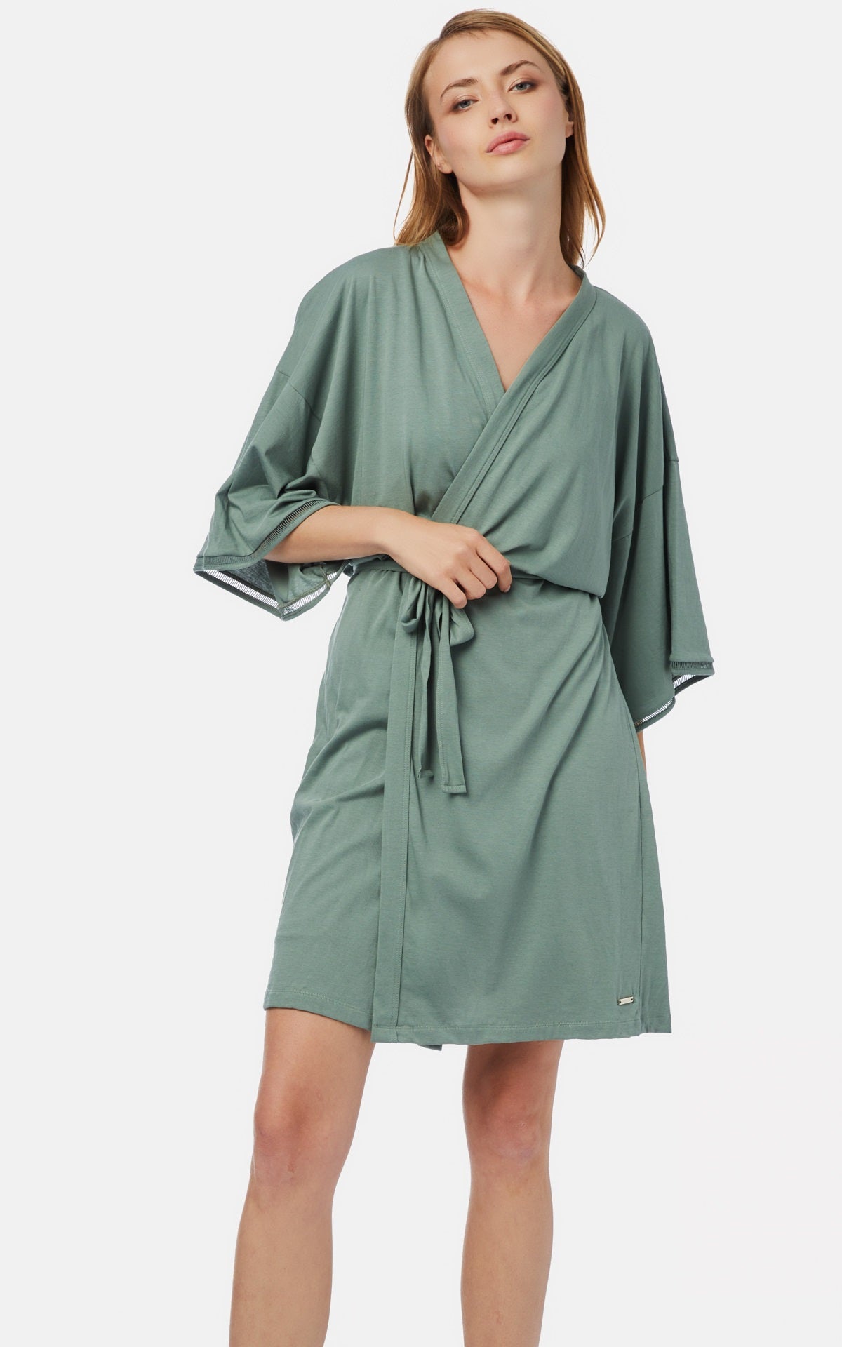 Modal One Color Women's Night Robe 90-52163